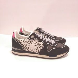 Golden Goose Black Leopard Running Shoes SZ 41 sneakers
